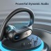 TRAUSI Wireless Earbuds Bluetooth Headphones, Bluetooth 5.3 Stereo Over Ear Buds,Noise Cancelling Mic, IPX7 Waterproof Headset for Workout/Running,Black